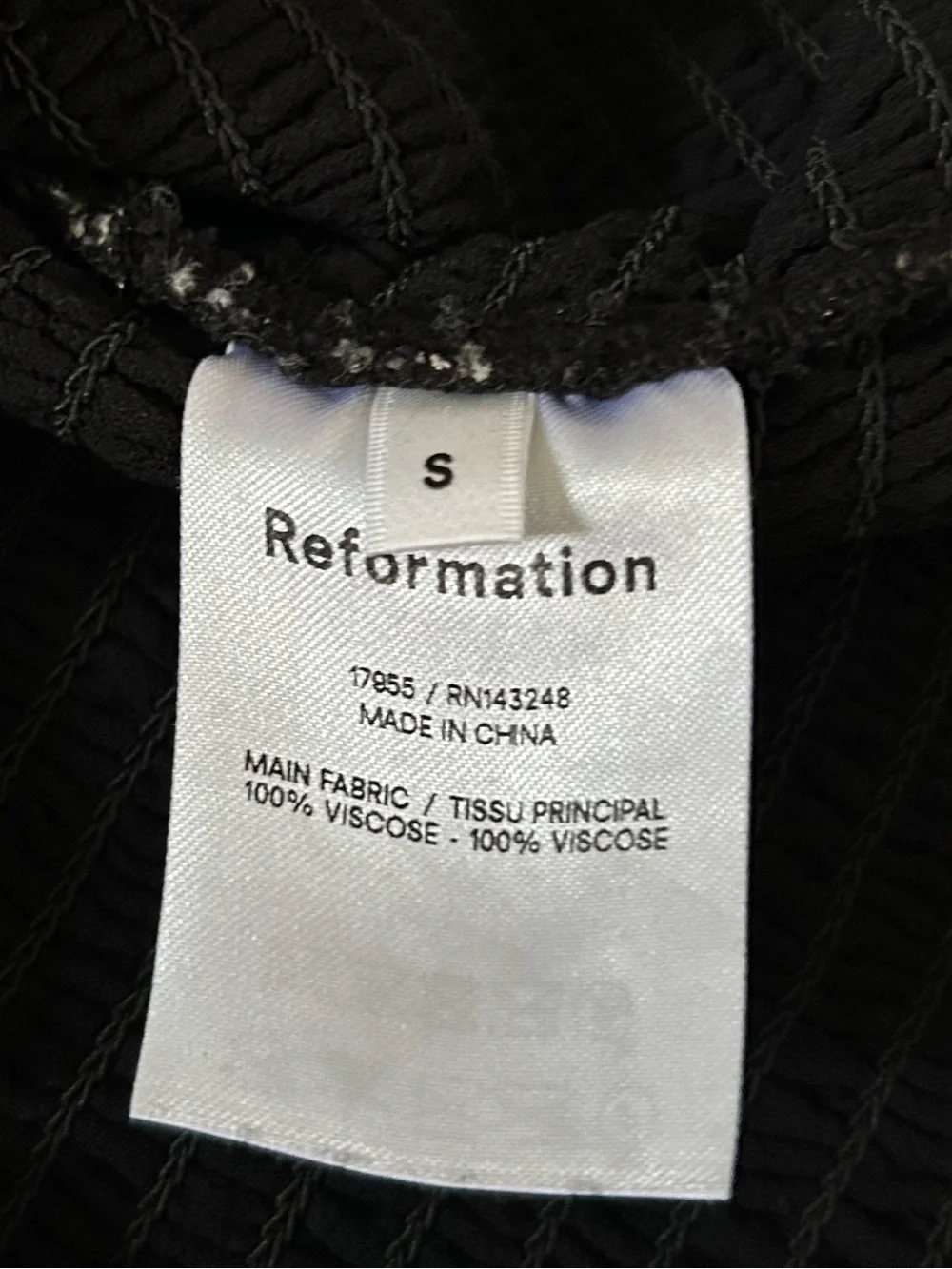 Reformation Pinto Smocked Floral Top Black Freesia Size S